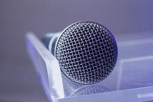 A microphone - used by A Better Concept PR to represent PR and Advertising